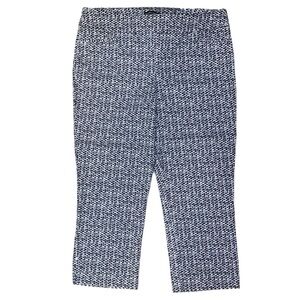 HILARY RADLEY Cropped Stretch Pants Capris in Black & White Size LARGE